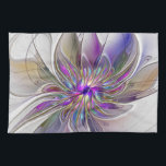 Linge De Cuisine Fleur d'art Abstrait, énergique et coloré<br><div class="desc">Une puissante fleur d'imaginaire multicolore,  un art fractal floral unique. Conception pour votre serviette de cuisine et plus encore.</div>