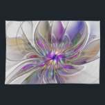 Linge De Cuisine Fleur d'art Abstrait, énergique et coloré<br><div class="desc">Une puissante fleur d'imaginaire multicolore,  un art fractal floral unique. Conception pour votre serviette de cuisine et plus encore.</div>