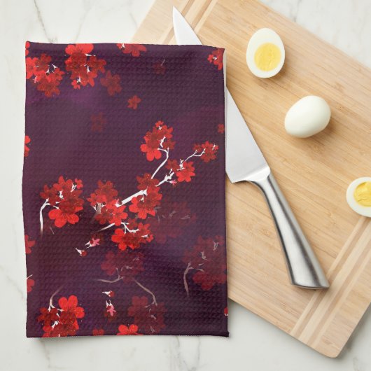 Linge De Cuisine Fleur de Cerisier 3 (Quart Plié)