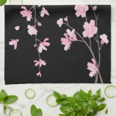 Linge De Cuisine Fleur de cerisier - Noir (Plié)