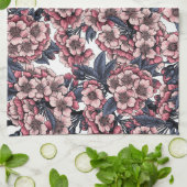 Linge De Cuisine Fleur de cerisier rose et bleu (Plié)