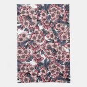 Linge De Cuisine Fleur de cerisier rose et bleu (Vertical)