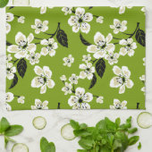 LINGE DE CUISINE FLEUR DE CERISIER - SAKURA (THÉ VERT MATCHA) (Plié)