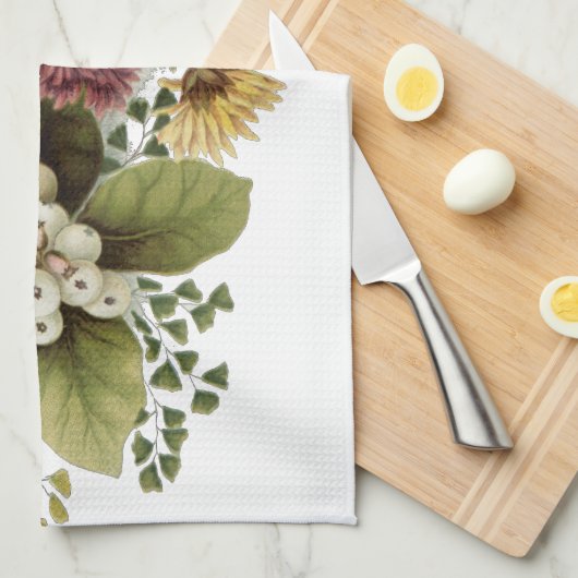 Linge De Cuisine Fleur de chrysanthème mère florale (Quart Plié)