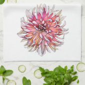 LINGE DE CUISINE FLEUR DE DAHLIA (Plié)