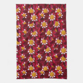Linge De Cuisine Fleur de dahlia rouge Floral (Vertical)