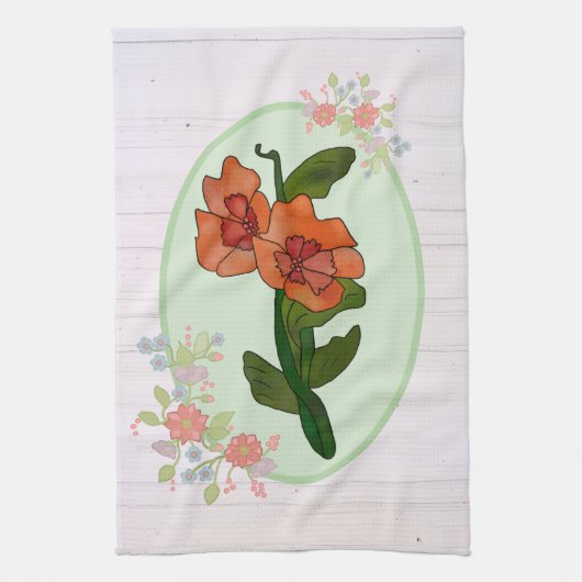 Linge De Cuisine Fleur de fantaisie (Vertical)