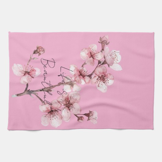 Linge De Cuisine Fleur de fleurs de cerisier rose (Horizontal)