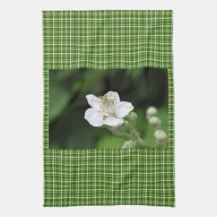 Linge De Cuisine Fleur de framboise blanc sauvage.
