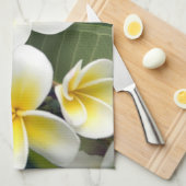 Linge De Cuisine Fleur de frangipanier Îles Cook (Quart Plié)