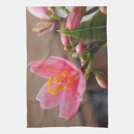 Linge De Cuisine Fleur de Jatropha Rose Clair (Vertical)