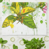 Linge De Cuisine Fleur de ketmie - peinture d'aquarelle (Plié)