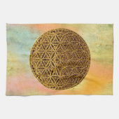 Linge De Cuisine Fleur de la vie / Blume des Lebens - médaille d'or (Horizontal)