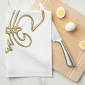 Linge De Cuisine Fleur de lis "3-D" d'or (Quart Plié)