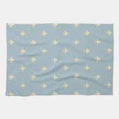 Linge De Cuisine Fleur de Lis Bleu Dusky Or (Horizontal)