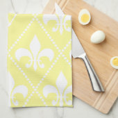 Linge De Cuisine Fleur de Lis crème avec monogramme initial (Quart Plié)