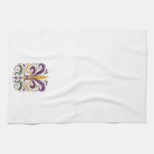 Linge De Cuisine Fleur de lis jaune et vert violet (Horizontal)