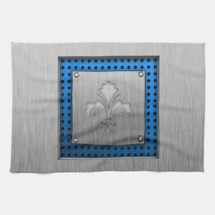 Linge De Cuisine Fleur de lis ; Métal-regard balayé