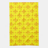 Linge De Cuisine Fleur de lis Motif jaune (Vertical)
