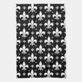 Linge De Cuisine Fleur de lis noir design Motif (Vertical)