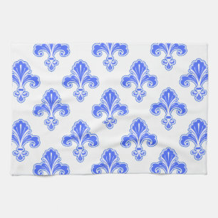 Linge De Cuisine Fleur de lis, Royal Bleu & Blanc