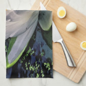 Linge De Cuisine Fleur de Lotus blanc brillant (Quart Plié)