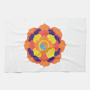 Linge De Cuisine Fleur de Lotus colorée Yin & Yang Mandala