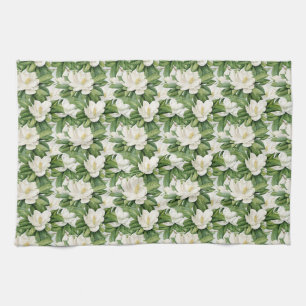 Linge De Cuisine Fleur de magnolia blanche élégante sans couture