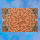 Linge De Cuisine Fleur de Mandala rétro Orange et Tan<br><div class="desc">Cette fleur de mandala rétro est orangée et bronzée. Motif et visuels super pour hippie moderne ou qui aime les couleurs trippy brillantes !</div>