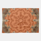 Linge De Cuisine Fleur de Mandala rétro Orange et Tan (Horizontal)