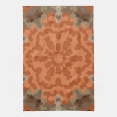 Linge De Cuisine Fleur de Mandala rétro Orange et Tan (Vertical)