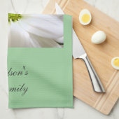 Linge De Cuisine fleur de marguerite blanche pure (Quart Plié)