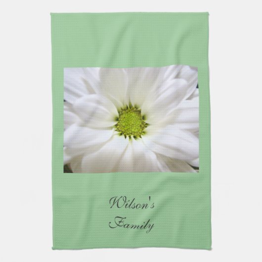 Linge De Cuisine fleur de marguerite blanche pure (Vertical)