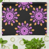 Linge De Cuisine Fleur de néon rose et orange (Plié)