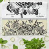 Linge De Cuisine Fleur de passion antique - Votre choix de texte (Plié)