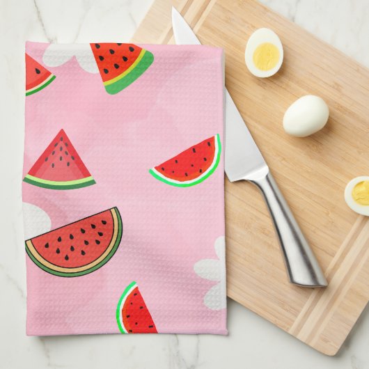 Linge De Cuisine "Fleur de pastèque - Fun Summer Floral Patch" (Quart Plié)