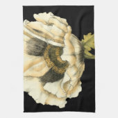 Linge De Cuisine Fleur de pavot à crème sur Arrière - plan noir (Vertical)