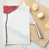 Linge De Cuisine Fleur de pavot, aquarelle (Quart Plié)