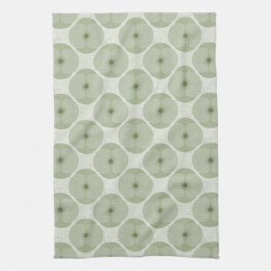 Linge De Cuisine Fleur de pavot texturée verte minimaliste et audac