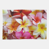 Linge De Cuisine Fleur de Plumeria mixte jaune rose (Horizontal)