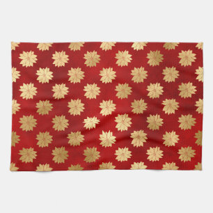 Linge De Cuisine Fleur de Poinsettia d'hiver en papier d'aluminium