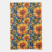 Linge De Cuisine Fleur de soleil jaune moderne (Vertical)