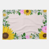 Linge De Cuisine Fleur de soleil rustique marguerite rose florale (Horizontal)