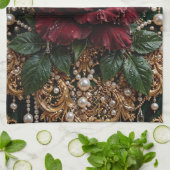 Linge De Cuisine Fleur de style gothique victorien (Plié)