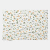 Linge De Cuisine Fleur de style scandinave jaune doux (Horizontal)