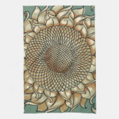 Linge De Cuisine Fleur de tournesol sur Arrière - plan bleu-vert (Vertical)