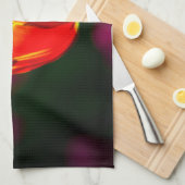 Linge De Cuisine Fleur de tulipe rouge (Quart Plié)