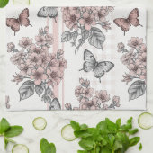 Linge De Cuisine Fleur d'Élégant Papillon (1) (Plié)