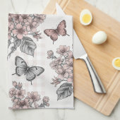 Linge De Cuisine Fleur d'Élégant Papillon (1) (Quart Plié)