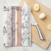 Linge De Cuisine Fleur d'Élégant Papillon (10) (Quart Plié)